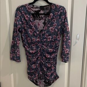 Reversible Floral Ruched Women's Top